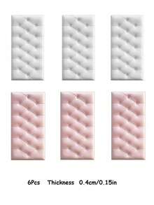 SHEIN 13.77*27.55英寸 3D 压花泡沫墙纸，仿皮革纹理，柔软有纹理（厚度 0.4 厘米/0.16 英寸），自粘泡沫墙贴，房间装饰墙面装饰墙贴