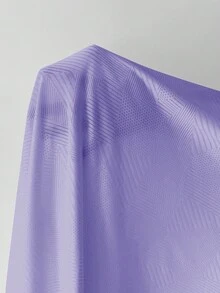 Dewbera Loose Women Yoga Outerwear Running Fitness Sports T-Shirt Tank Top - Purple - View 7