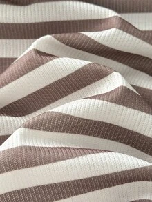 SHEIN 3 件女童秋冬彼得潘领长袖上衣 - 豹纹 + 纯棕色 + 棕白条纹汗衫套装 - 彩色 - 查看 3