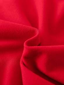 2 Stück/Set Elegantes, süßes Top für Kleine Mädchen mit Rüschenkragen und Langarm + karierter Skort mit asymmetrischem Saum, geeignet für Weihnachten, Urlaub, Reisen, Frühling & Herbst - Rot - Übersicht 5