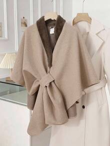 Rafferiza Women's Overcoat With Faux Fur Collar - Khaki - View 4