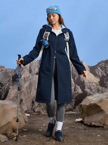 In My Nature 女士长袖拉链连帽长款户外雨衣夹克