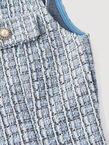 SHEIN MOD Women's Elegant Lightweight Vest Blazer (With Belt) - Blue - View 4