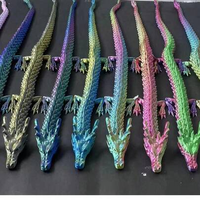 SHEIN 1/4/12PCS 3D Printed Chinese Dragon Ornament, Ideal For Dashboard, Party Decoration, Festival Home Decoration, Indoor Sculpture, Random Colors