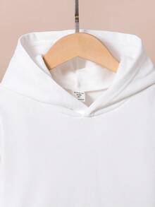 2pcs Toddler Boys' Casual Striped & Letter Print Hoodie Sweatshirt And Pants Set, Classic All-Match Outfit For Autumn/Winter - White - View 5