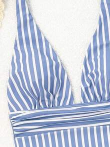 Aveloria Gestreifter tiefer Badeanzug für den Sommer