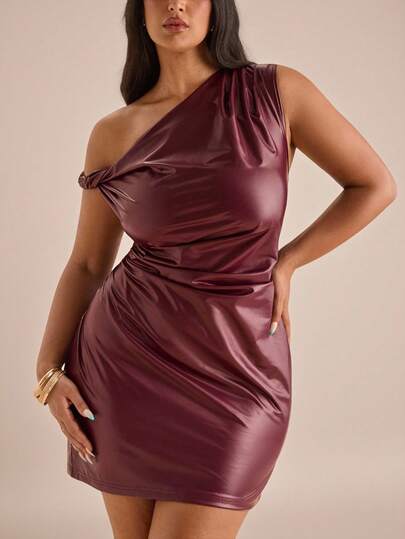 SHEIN BAE Vestido mini de lentejuelas burdeos, atuendo elegante y sexy para fiestas a principios de otoño, Halloween