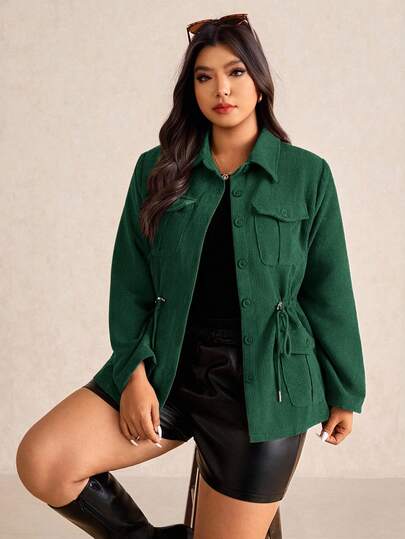 Elaquor 加盖口袋抽绳腰部夹克，Barnfit，Barn 秋冬