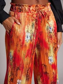 NYA SZN 裤脚高腰流苏荷叶边细节褶皱飘逸特殊场合活动早午餐商务休闲办公室返校秋冬适合女性通勤装 - 彩色 - 查看 7