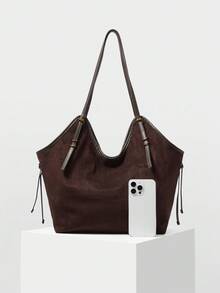 MOTF PREMIUM 时尚通勤大容量可调节肩带托特包 - 棕色 - 查看 5