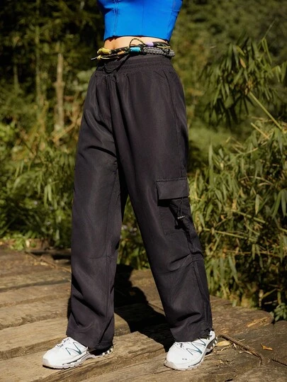 Medorelle 女士松紧腰可调节下摆休闲户外运动裤、风衣长裤