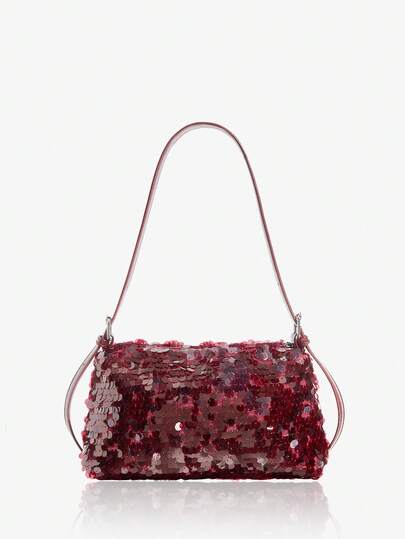 SHEIN SXY Ladies, Women Shoulder Bag,Hobo Bag, Evening Bags, Claret Bag, Fashionable, Luxury,Sequins ,For Cocktail Party, Party, Prom, Club, Date, Birthday, Evening, Date Nigh,Banquet,Halloween , Christmas, Xmas