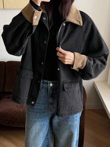 DAZY Women's Loose Casual Jacket, Regular Fit, Autumn/Winter