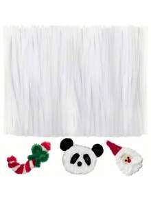 100/300PCS Christmas Pipe Cleaners Craft Set Glitter Chenille Stems 30cm 11.8 Inch Colorful DIY Art Supplies For Holiday Decorations Creative Handmade Projects Christmas Crafting Supplies