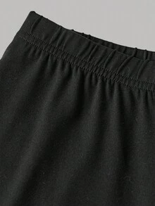 SHEIN 青少年女孩2件套，黑白配色，夏季Y2K風格，茶會優雅花卉網紗露肩喇叭長袖短版上衣搭配純黑長褲套裝 - 白色 - 查看 12