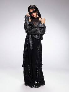 Sugerpunk Women's Fashion Backless High Heel Shoes, Casual Chunky Heels Slip-On Sandals