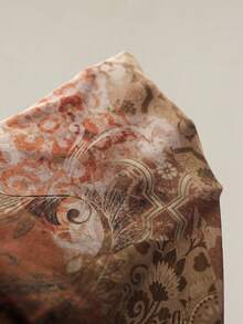 SHEIN ICON 女式休闲蕾丝边印花修身吊带背心 - 棕色 - 查看 7