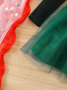 Elegant Velvet Long Sleeve Dress In Muted Green For Baby Girl - Green - View 5