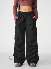 Pantalones vaqueros para mujer, pantalones para exteriores para senderismo, protección solar, ligeros y de secado rápido, para senderismo, campamento y actividades al aire libre para mujeres - Negro - Ver 3