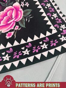 Al Najma 1 件女士舒适黑色花卉图案长袍，适合所有季节服装。，精致的花卉设计神秘优雅奢华，适合日常穿着、约会、休闲、派对礼服长袍，新品女装春季女装休闲装女士礼服女士礼服女士优雅女式长裙女士正式礼服女士长裙女士舞会礼服女士夏季礼服，端庄的阿巴雅