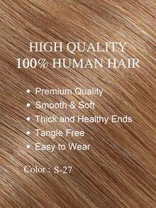 Seamless Clip Ins 9AM Hair Volumizer 55g 1pc S27 Caramel Brown 100% HQ Cuticle Aligned Remy Human Hair Extensions Seamless PU Clip Ins Hair Extensions For Women - S27 - View 2