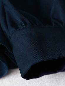 SHEIN Clasi Camisa profesional de alta calidad con cuello para mujer talla grande, color albaricoque, para otoño/primavera - Azul - Ver 3