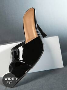 SHUZIA Women's Wide-Fit Point Toe Classic Heeled Sandals - Black - View 2