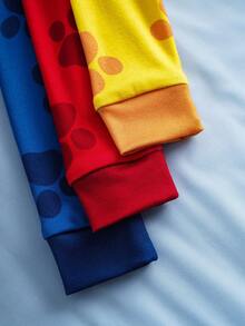 SHEIN | PAW Patrol 6pcs/Set Young Boy Casual Cartoon Puppy Print Round Neck Raglan Long Sleeve Top And Pants Comfortable Stretchy Pajama Set - Multicolor - View 10