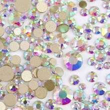 2-6 mm, 6 dimensiuni mixte, 1440 buc/pachet, auriu strălucitor, spate argintiu, spate plat, pietre decorative fără fixare termică, mărgele artistice cu diamant, strasuri, manichiură DIY, decorațiuni, brelocuri, pietre prețioase, consumabile - Dimensiuni mixte - Vizualizare 75