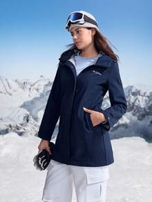 In My Nature 女式字母印花长袖拉链连帽休闲夹克