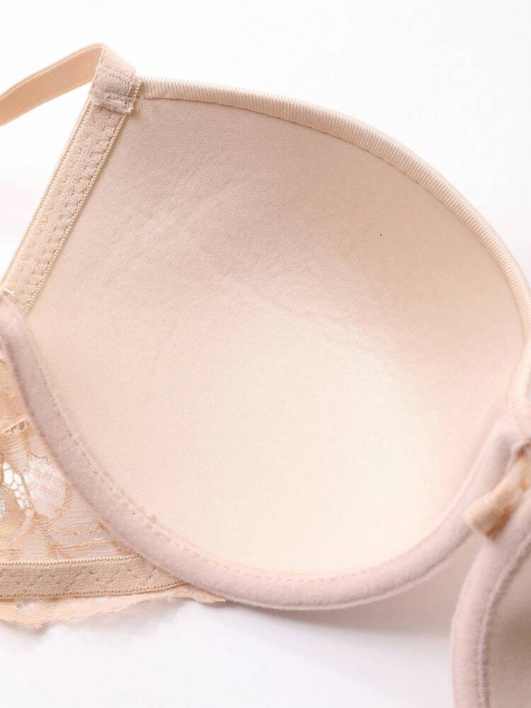 Lace Patchwork Smooth Seamless Adjustable Strap Lightly Lifted Bra For Women Lingerie For Women