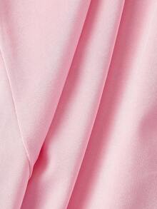 SHEIN MOD Falda larga elegante de cintura alta con volantes y bajo asimétrico de unicolor para mujer - Rosa Pálido - Ver 5