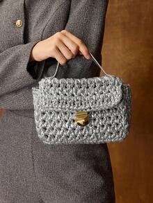 MOTF PREMIUM TÚI XÁCH TAY CÓ KHÓA BẰNG DA PU - Bạc - Xem 9