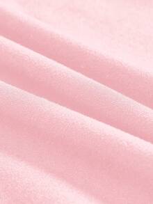 CovetEZ Light Pink Women's Casual Minimalist Crew Neck Raglan Sleeve Fitted Long Sleeve Base Layer T-Shirt, Suitable For Autumn/Winter - Baby Pink - View 5