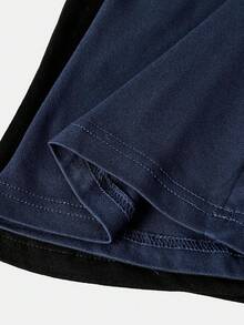 Girlism 2pcs/Set Teen Girls' Basic Mid-Calf Flare Leggings, Black & Navy Blue Waist Criss-Cross Design Skinny Casual Flare Pants Set Bell Bottom Pants Pants Flare Leg Flare Pants Teen Girls Girls Sports Knit Flared Pants Flared Leggings - Navy Blue - View 6