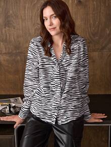 Hansera 1 chiếc áo cánh tay loe in họa tiết cho nữ - Nhiều màu - Xem 1