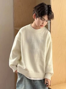 DAZY Tween Boys Sweater, Fall - Beige - View 4