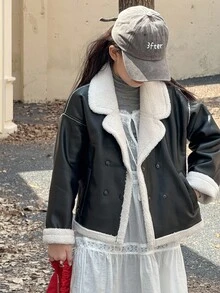 DAZY Tween Girls Autumn Jacket - Black - View 3