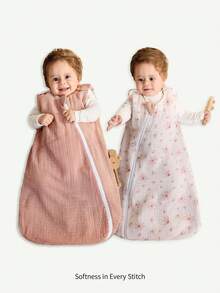 Cozy Pixies 1pc Floral Print Reversible Soft & Comfortable Baby Sleeping Bag, Pastoral Style