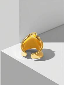 MOTF PREMIUM 18K镀金时尚简约戒指 - 金黃色 - 查看 4