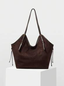 MOTF PREMIUM 时尚通勤大容量可调节肩带托特包 - 棕色 - 查看 2