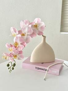 1 件人造兰花茎真实触感乳胶蝴蝶兰枝仿蕙兰花，情人节礼物生日毕业家居装饰返校房间装饰学校用品 - 西瓜粉 - 查看 13