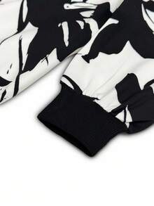 Franclia 女士优雅通勤撞色印花夹克 - 黑色 - 查看 3