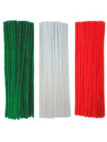 100/300PCS Christmas Pipe Cleaners Craft Set Glitter Chenille Stems 30cm 11.8 Inch Colorful DIY Art Supplies For Holiday Decorations Creative Handmade Projects Christmas Crafting Supplies