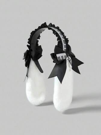 Anime Gothic Style Piano Key, Music Note, Bow, Rabbit Ear Versatile Cute Fashion Headband For Girls