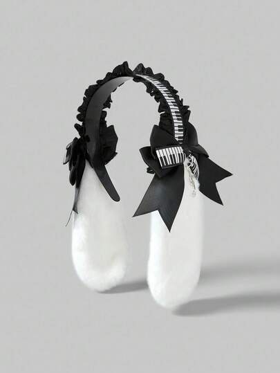 Anime Gothic Style Piano Key, Music Note, Bow, Rabbit Ear Versatile Cute Fashion Headband For Girls