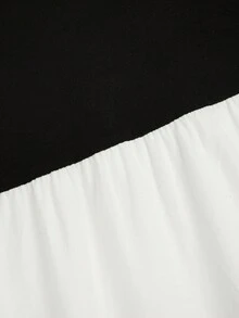 GlowEve Gothic Style Collared Long Sleeve Patchwork Top With A-Line Hem, Suitable For Office Wear And Daily Outfit, Autumn/Winter