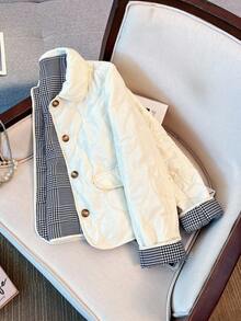 Franclia 女士绗缝夹克 女士刺绣夹克 - 杏色 - 查看 4