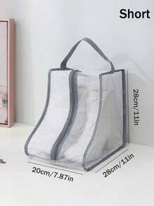 SHEIN Boots Storage Bag, Long Boots And Short Boots Storage Shoe Bag, New Fashion Transparent Shoe Boot Dust Cover, Boot Bags For Women's Tall And Ankle Boots,Travel Home Non-Woven Boot Bag, Zippered Boot Covers With Carry Handles, Thickened Waterproof Portable Handheld Boot Storage Bag, Protective, Breathable, And Space-Saving - Ideal For Travel, Closet Organization, And Shoe Protection, Suitable For Flat Shoes, Ankle Boots And High Boots - Clear - View 2