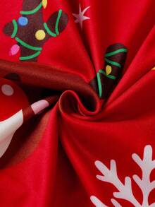 Men's Red Christmas Graphic Long Sleeve Hooded Jumpsuit Loungewear Christmas Family Pajamas Hooded Pajamas, For Fall, Winter